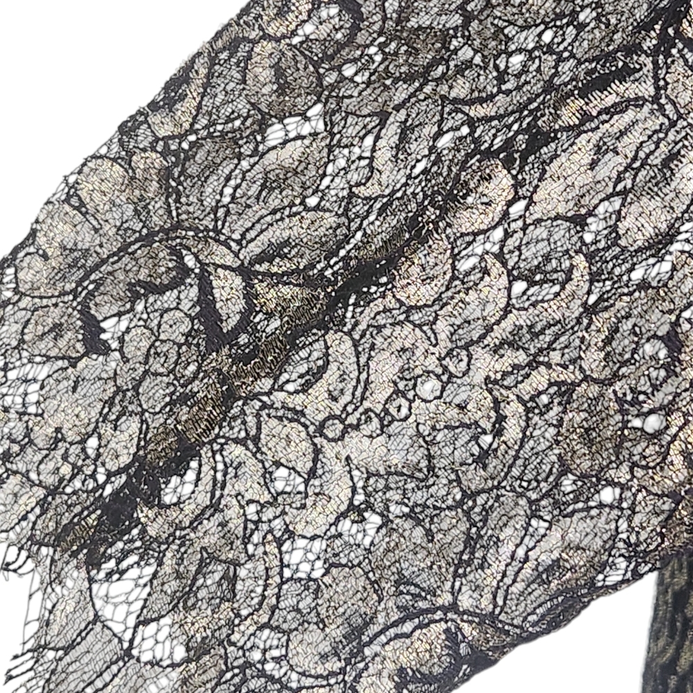 Diane Von Furstenberg DVF Zarita Dress Sz 10 Black Gold Lace Party Wedding - Picture 3 of 9